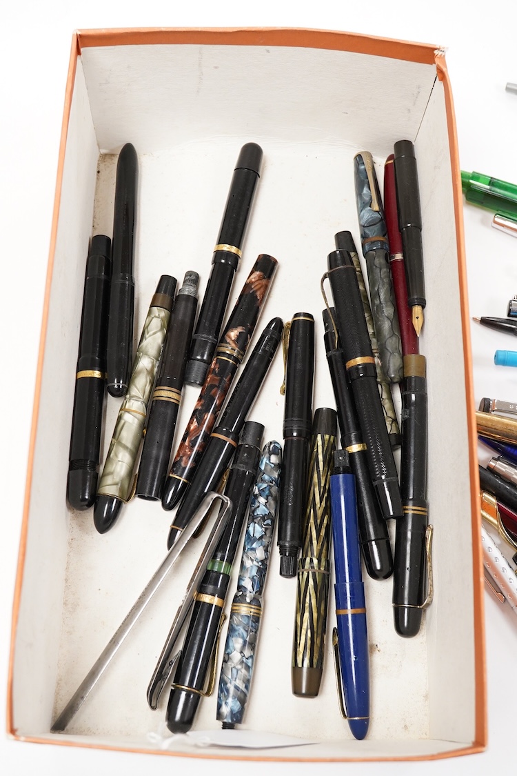 A collection of fountain pens and similar from various countries to include the UK and Germany